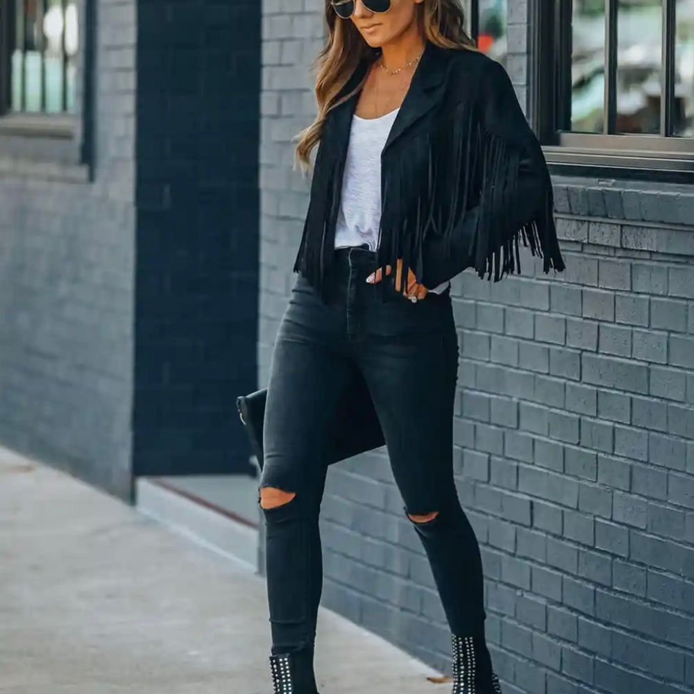 COPY - VICI suede fringe jacket